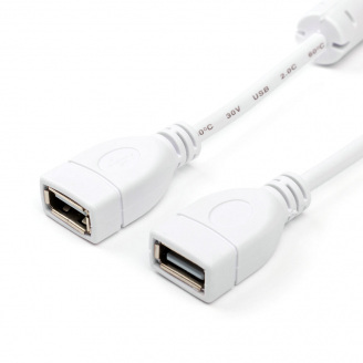 Кабель Atcom USB 2.0 AF/AF 1.8 м white