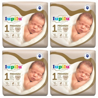 Підгузники Lupilu Premium New born Розмір 1, Вага 2-5 кг, 104 шт (4 упаковки)