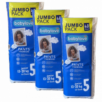 Підгузки-трусики Babylove Premium 5 junior JUMBOPACK (13-20 кг) 120 шт