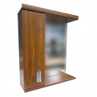 Зеркало с полками слева Mikola-M Plastics 2.1 60*70*15 см Золотой дуб