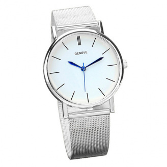 Наручний годинник жіночий Geneva Steel Silver Сріблястий (800)