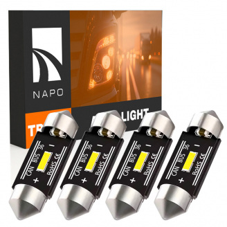 Комплект світлодіодних ламп для вантажівок Napo Truck SJ-7020-1SMD 24V 36mm C5W C10W 4 шт Білий (2530977069)