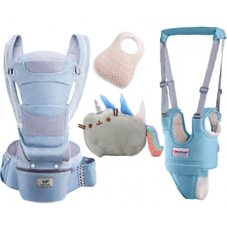 Хипсит Baby Carrier эрго-рюкзак кенгуру переноска 6 в 1 игрушка Пушин кот Радуга (vol-1878) Синий