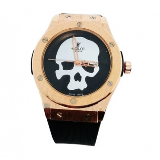 Чоловічий наручний годинник Hublot з черепом 45 мм Золотий (2104618465)