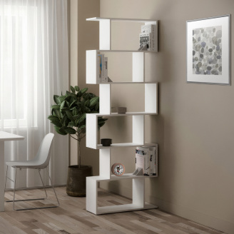 Стелаж для книг та декору на 6 комірок No Brand GT-56 700х238х1920 мм Білий (20313494)