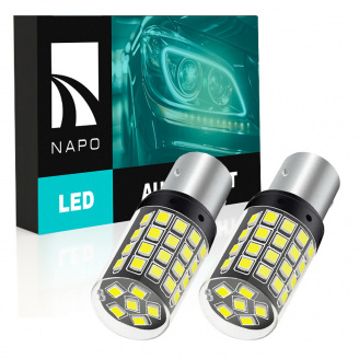 Комплект світлодіодних ламп Napo LED 1156-2835-54smd P21W 1156 BA15S 2 шт Білий (2474838157)