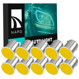 Комплект світлодіодних ламп Napo LED 1156-COB-A P21W 1156 BA15S 10 шт Білий (2522325989)