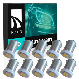 Комплект світлодіодних ламп Napo LED BA9S-5050-1smd T4W Ba9s 10 шт Білий (1805023354)