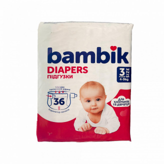 Підгузки Bambik 3 Midi 4-9 кг 36 шт