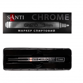 Маркер дзеркальний Santi Chrome 3 мм срібло (390776)