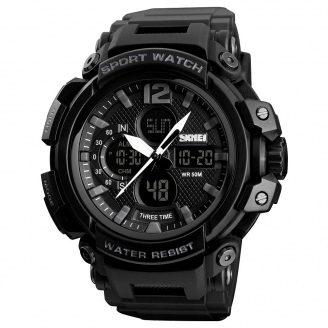 Годинник наручний Skmei 1343 Black 1343BK (15945-hbr)