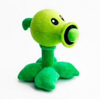 М'яка Іграшка Plants vs Zombies Горохостріл Рослини Проти Зомбі 30 см Зелено-чорний (808)