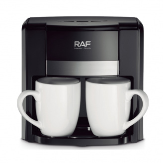 Кофеварка электрическая RAF R.115 на две чашки 650W Black (3_03734)