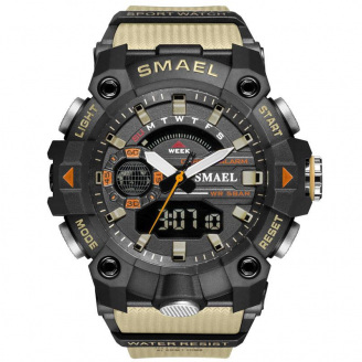 Часы наручные мужские Smael 8040 Khaki (15161-hbr)