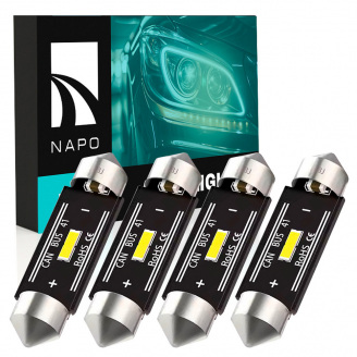 Комплект світлодіодних ламп Napo LED SJ-7020-1SMD-CANBUS 41mm C5W C10W 4 шт Білий (2530567937)