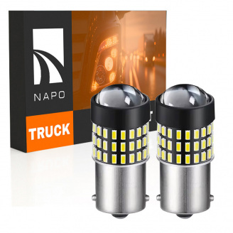Комплект світлодіодних ламп Napo Truck 1156-3014-54smd-Lens 24V P21W 1156 BA15S 2 шт Білий (2523899822)