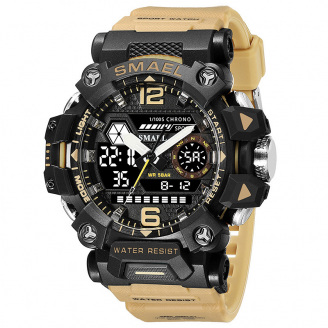 Часы наручные мужские Smael 8072 Khaki (15189-hbr)