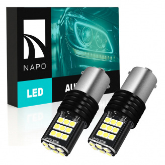 Комплект світлодіодних ламп Napo LED 1156-3030-24smd P21W 1156 BA15S 2 шт Білий (2474850861)