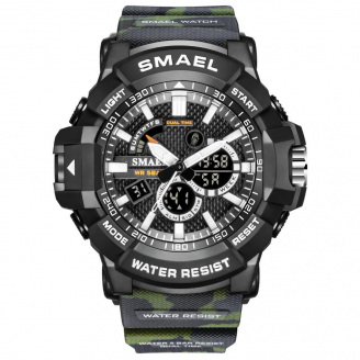 Часы наручные мужские Smael 1809MC Army Green (15176-hbr)