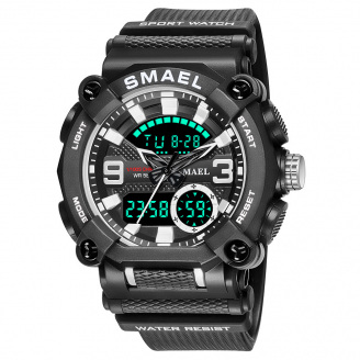 Часы наручные мужские Smael 8052 Black (15185-hbr)