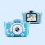 Дитячий цифровий фотоапарат Smart Kidsт з 2" екраном у силіконовому чохлі "Кішечка" із вбудованими іграми Блакитний Одеса