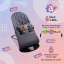 Дитячий шезлонг-гойдалка SBT group BABY Balance Soft A1 з дугою з іграшками темно-сірий в клітинку/бавовна (BBT-02-00) Калуш