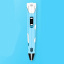 3D ручка c LCD дисплеем 3DPen Hot Draw 3 Blue+Досточка+Ножницы+Комплект эко пластика для рисования 109 метров Херсон
