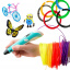 3D ручка c LCD дисплеем 3DPen Hot Draw 3 Blue+Досточка+Ножницы+Комплект эко пластика для рисования 109 метров Херсон