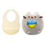 Комплект S&T М'яка іграшка Pusheen cat та силіконовий слинявчик (vol-10580) Весёлое