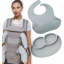 Хипсит эрго-рюкзак кенгуру переноска тарелка и слюнявчик Baby Carrier 20 кг 6 в 1 Серый (vol-9807) Киев