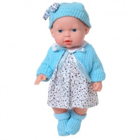 Лялька пупс Limo Toy 216-H-255-F 26 см плаче сміється каже "ма-ма" "па-па" Синя сукня