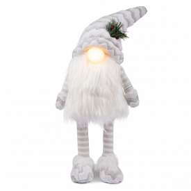 Новорічна м'яка іграшка Novogod'ko Гном білий 60см LED ніс (974626)