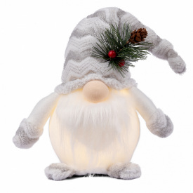 Новорічна м'яка іграшка Novogod'ko Гном білий 35см LED тіло (974625)