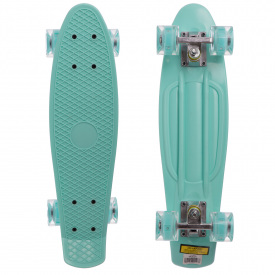 Скейтборд пластиковый Penny LED WHEELS 22in со светящимися колесами SP-Sport SK-5672-6 мятный-мятный