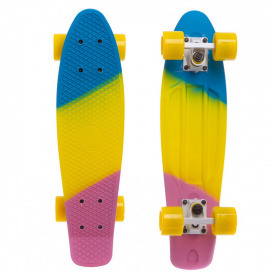Скейтборд SP-Sport Penny RUBBER SOFT FISH SK-412-8 22 Синій-жовтий-фіолетовий
