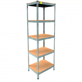 Металевий стелаж Emby Light Series 2100х600x450 мм 5 полиць ДСП до 100 кг Оцинкований