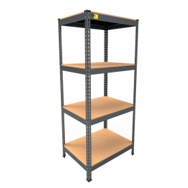 Металевий стелаж Emby Light Series 1500х900x600 мм 4 полиці ДСП до 100 кг Чорний
