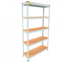 Металевий стелаж Emby Light Series 1800х900x300 мм 5 полиць ДСП до 100 кг Білий