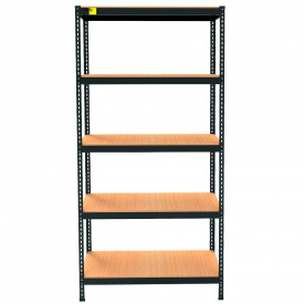 Металевий стелаж Emby Light Series 2400х900x300 мм 5 полиць ДСП до 100 кг Чорний
