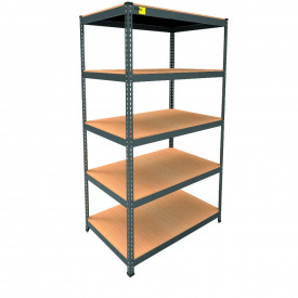 Металевий стелаж Emby Light Series 1800х600x450 мм 5 полиць ДСП до 100 кг Чорний
