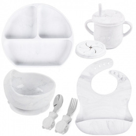 Набор силиконовой посуды 2Life Y1 6 предметов Мрамор (v-11157)