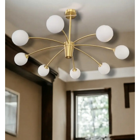 Світлодіодна люстра No Brand Кульки 8914 Золотистий 10 плафонів