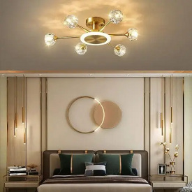 Світлодіодна люстра No Brand Промінь 8810-С Золотистий на 6 плафонів