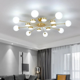 Світлодіодна люстра No Brand Яскрава 8920 Золотистий на 16 плафонів