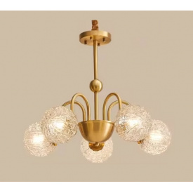 Світлодіодна люстра No Brand Мозаїка 5007 Золотистий на 5 плафонів