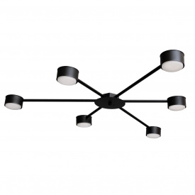 Люстра стельова MSK Electric Copter на шість круглих плафонів під лампи GX53 NL 8040-6 BK Чорний (618810)