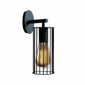 Бра під одну лампу Е27 MSK Electric Malta настінний світильник у стилі лофт NL 1020 BK Чорний (618692)