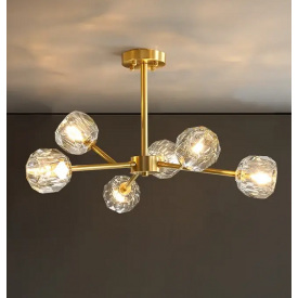 Світлодіодна люстра No Brand Діамант 8611 Золотистий на 6 плафонів