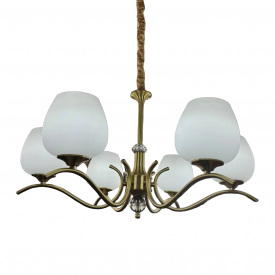 Світлодіодна люстра No Brand Тюльпан 5034 Золотистий 6 плафонів