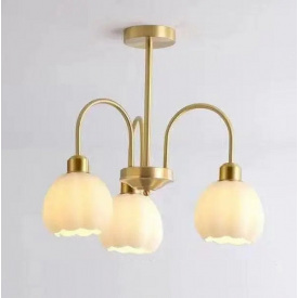 Світлодіодна люстра No Brand Тюльпан 5000 Золотистий на 3 плафони